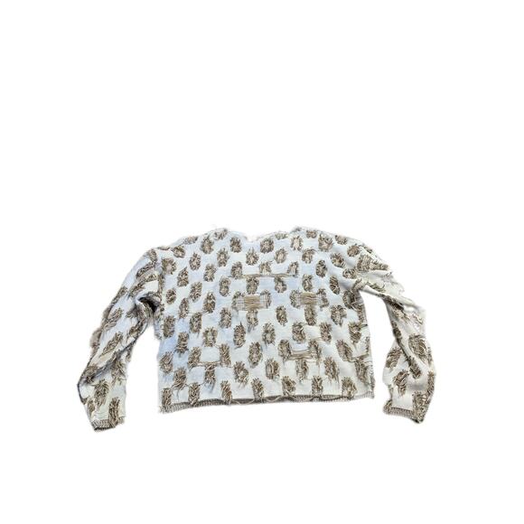 Fringe Funky Dotted Knit Sweater Large Vintage Jumper - Picture 3 of 8